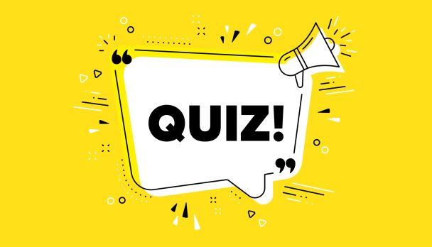 Quiz,Symbol.,Megaphone,Yellow,Vector,Banner.,Answer,Question,Sign.,Examination