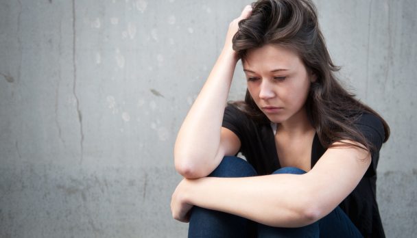 Outdoor,Portrait,Of,A,Sad,Teenage,Girl,Looking,Thoughtful,About