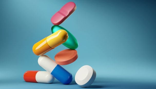Medical,Balancing,Act.,A,Group,Of,Medicine,Pills,And,Antibiotics