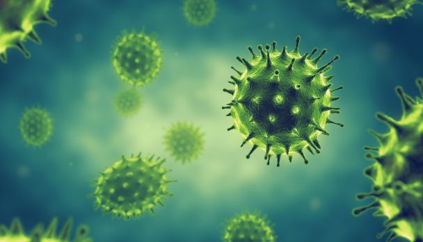 An,Illustration,Of,The,Influenza,Virus,Cells,.3d,Illustration.