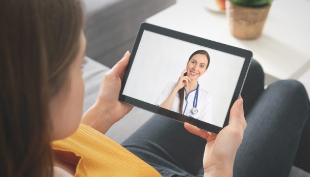 Doctor,Video,Chat,Consultation.,Telemedicine,Or,Telehealth,Concept.